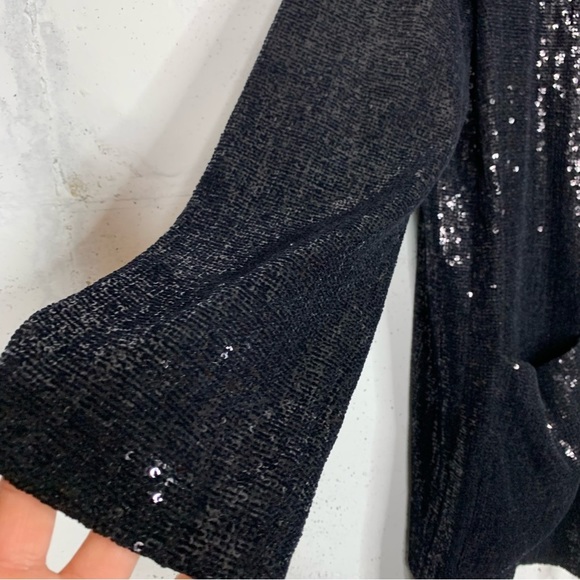 Giorgio’s Armani Sequin Metallic Black Oversize Blazer Jacket Size 44 - Picture 7 of 15